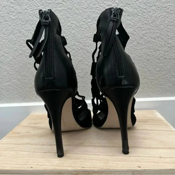 Rebecca Minkoff Black Roxie Caged Stiletto Heels 7 - Picture 5 of 9